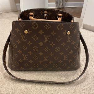 Authentic Louis Vuitton Montaigne MM monogram handbag